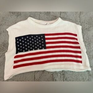 Altar'd State White and Red American Flag Sweater